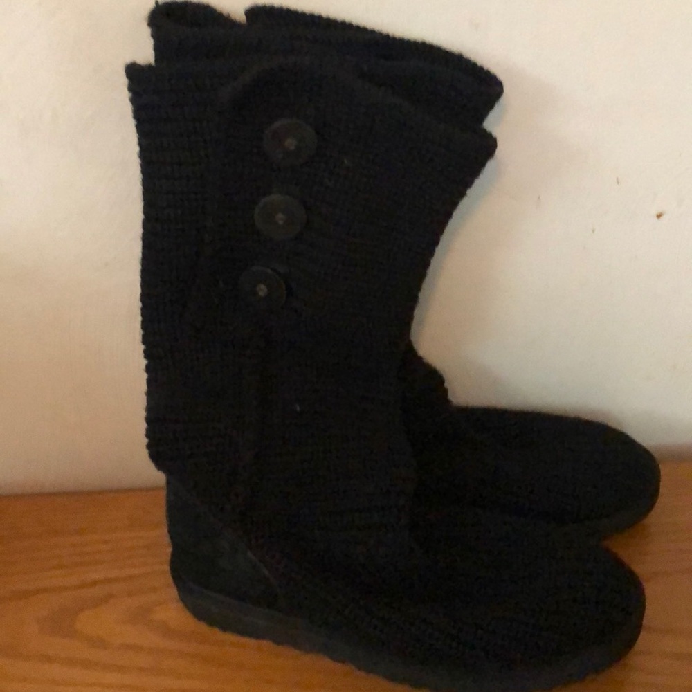 Black UGG knit boots